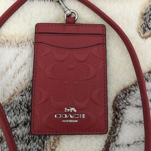 BRAND NEW COACH ID Lanyard in signature leather
